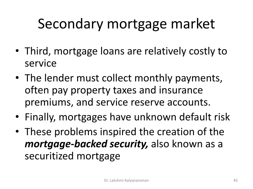 secondary mortgage market 2