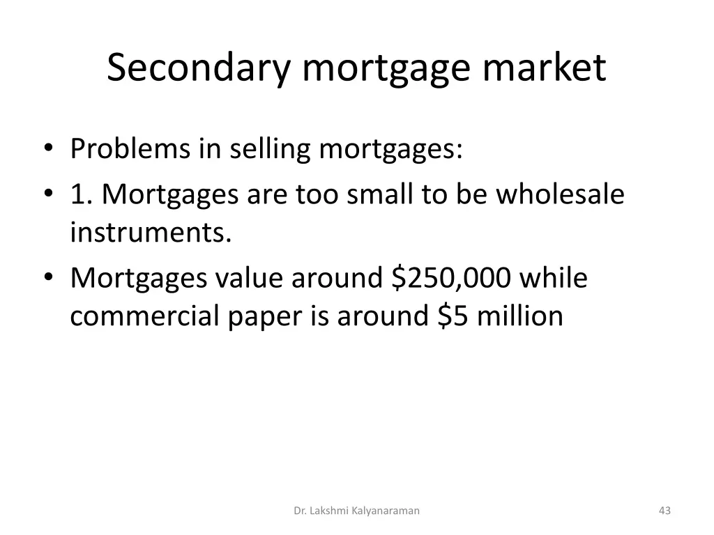secondary mortgage market