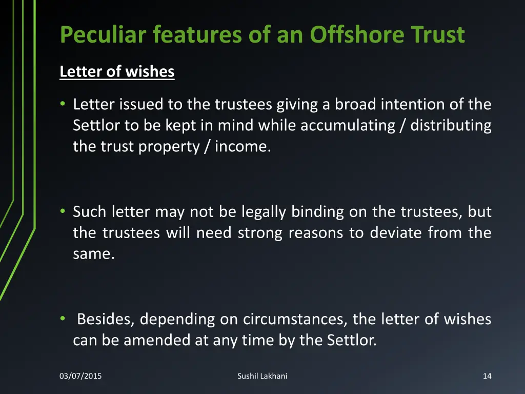 peculiar features of an offshore trust 2