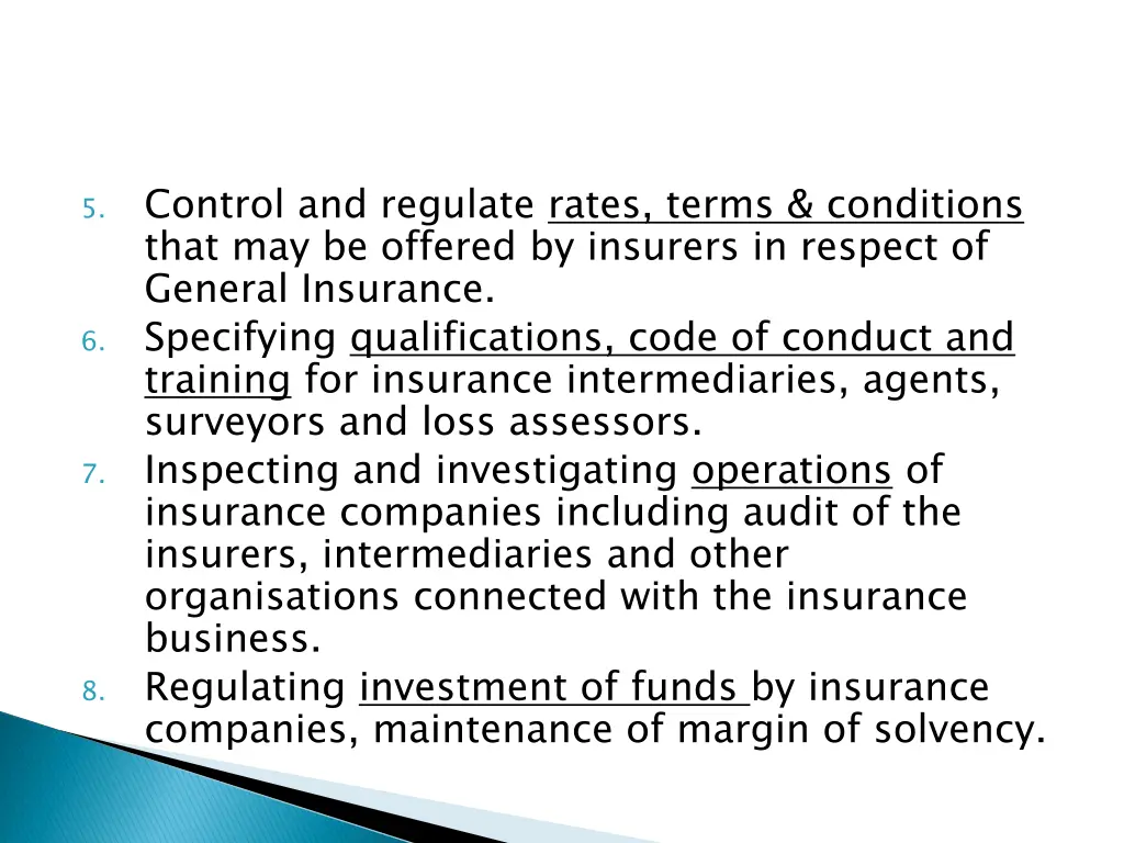 control and regulate rates terms conditions that