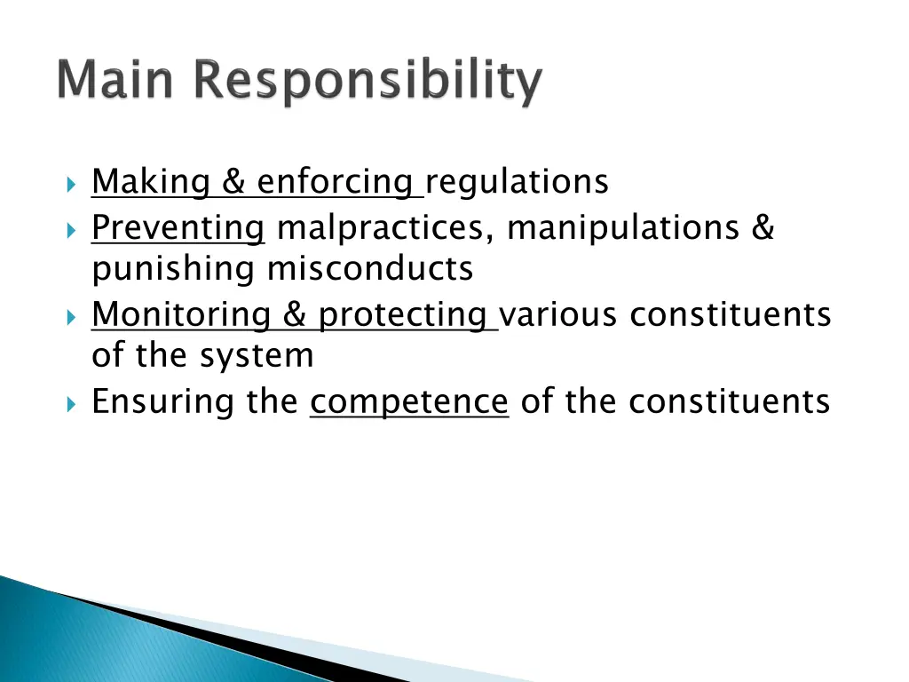 making enforcing regulations preventing