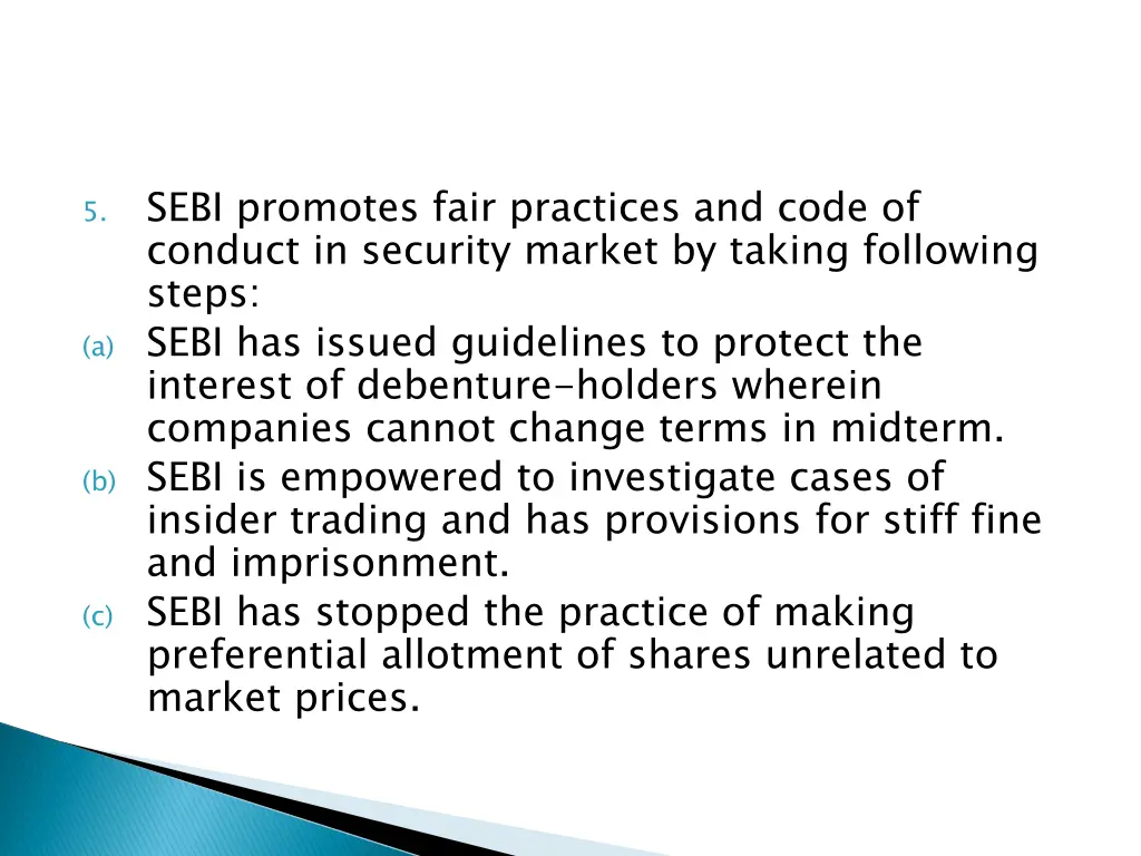 sebi promotes fair practices and code of conduct