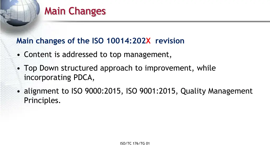 main changes