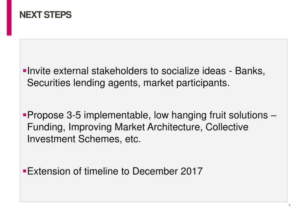 next steps