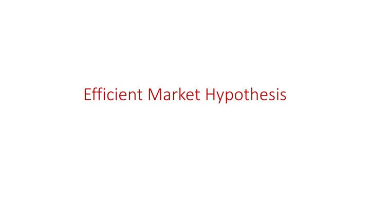 efficient market hypothesis