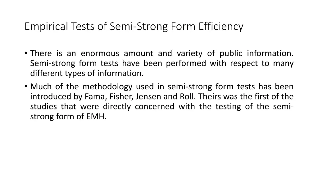 empirical tests of semi strong form efficiency 3