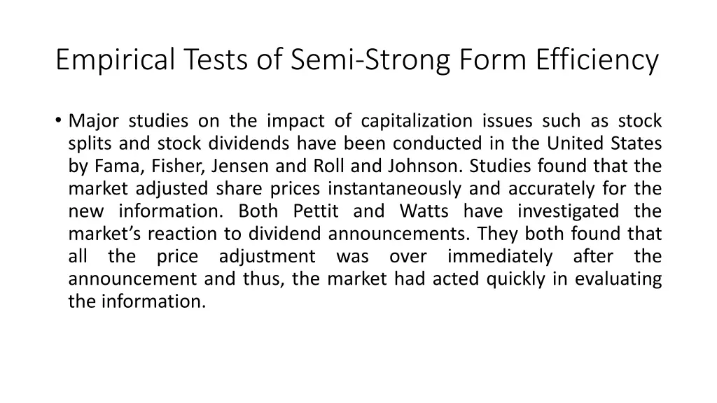 empirical tests of semi strong form efficiency 6