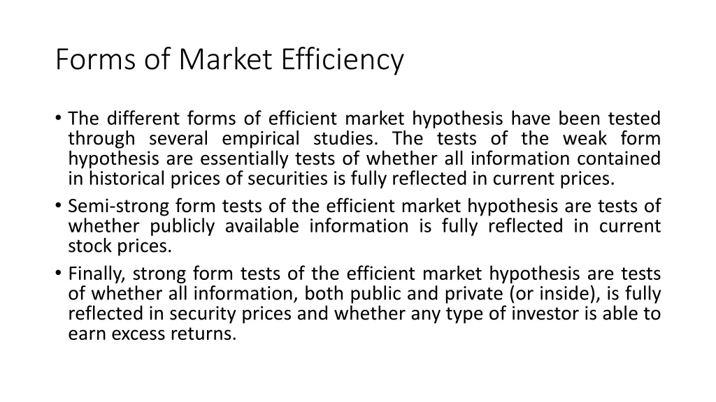 forms of market efficiency 2