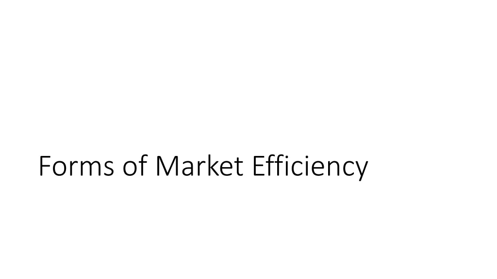 forms of market efficiency