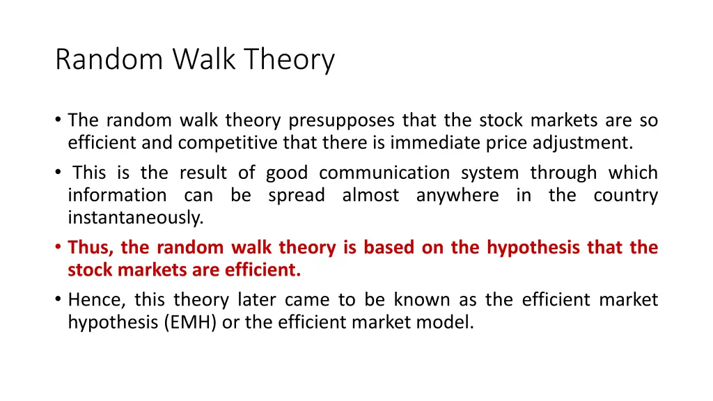 random walk theory 2