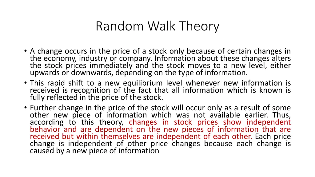 random walk theory