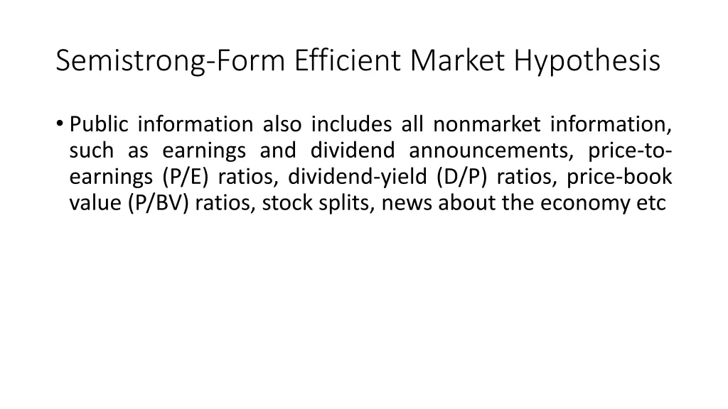 semistrong form efficient market hypothesis 1