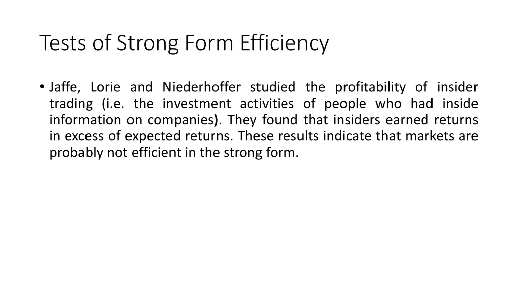 tests of strong form efficiency 2