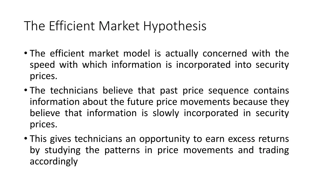 the efficient market hypothesis 1