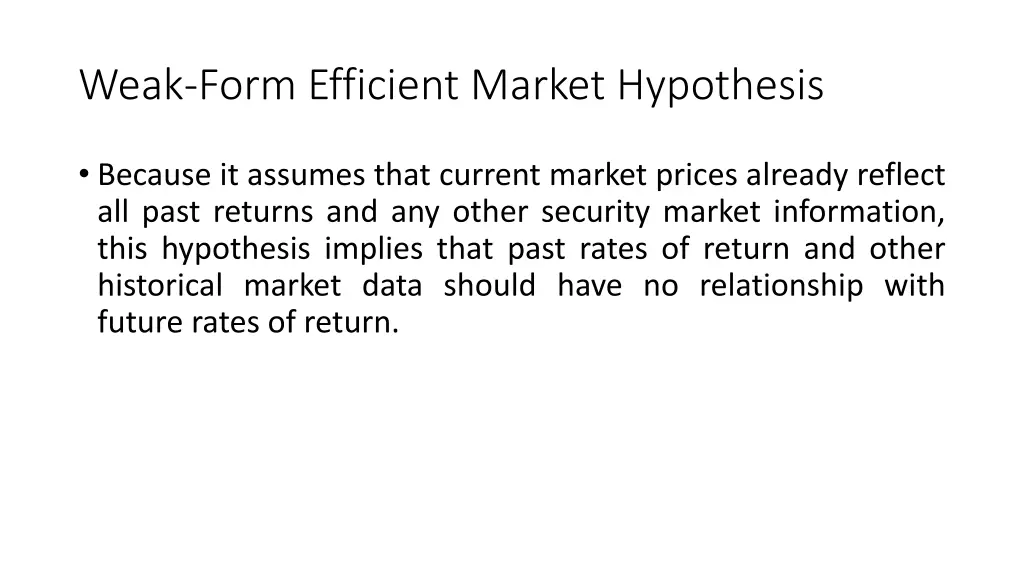 weak form efficient market hypothesis 1