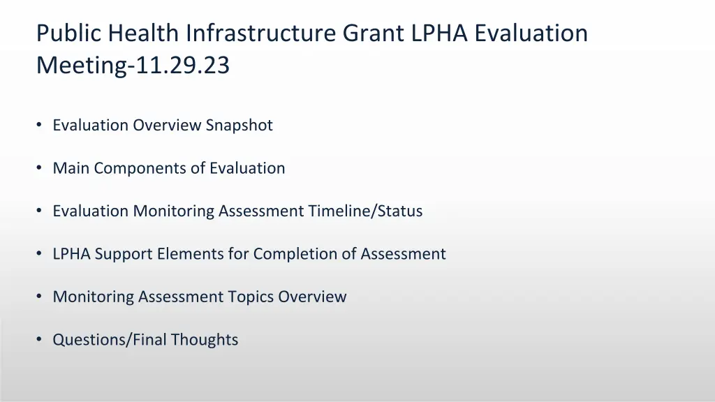 public health infrastructure grant lpha