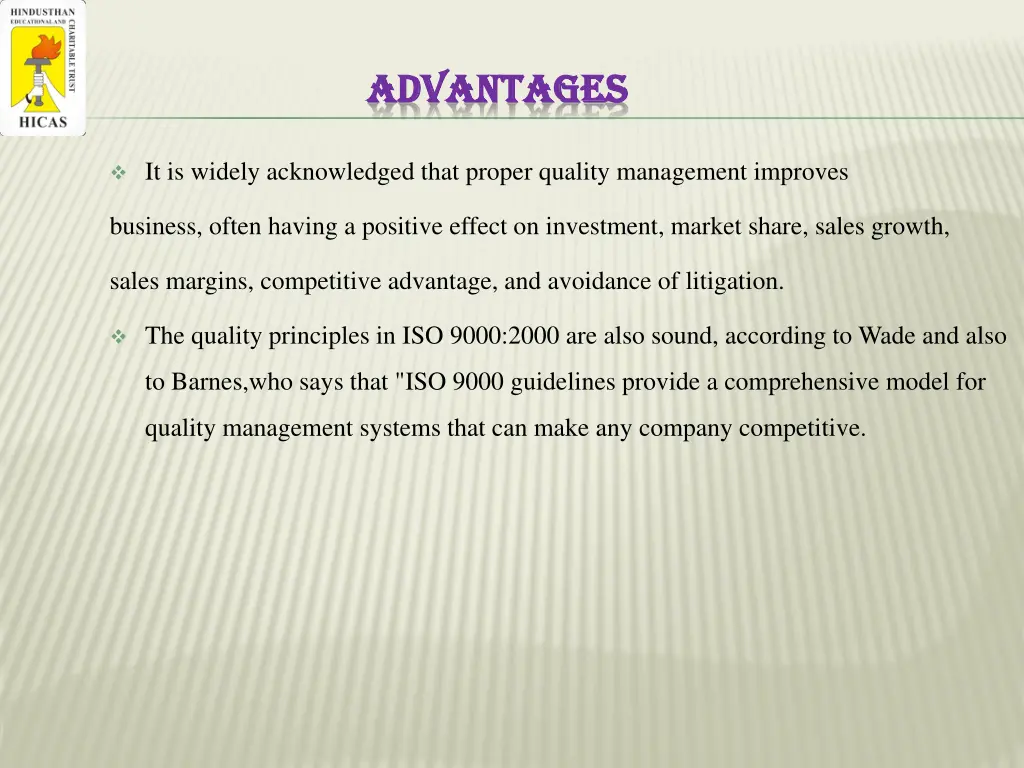 advantages advantages