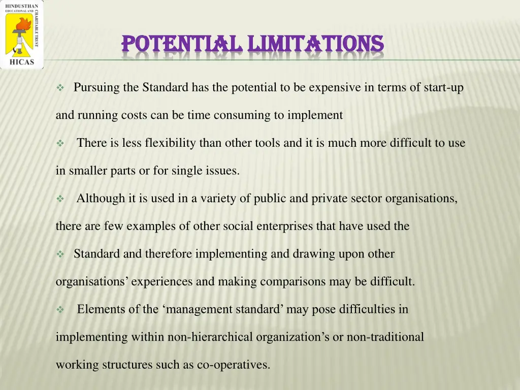 potential limitations potential limitations