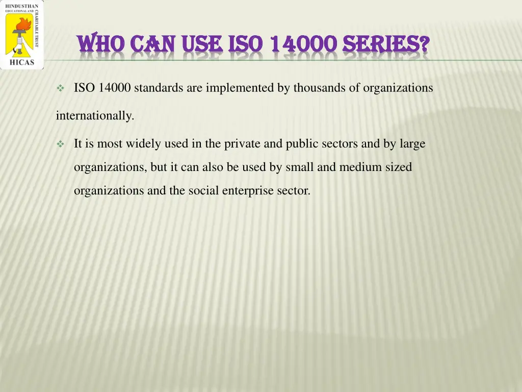who can use iso 14000 series