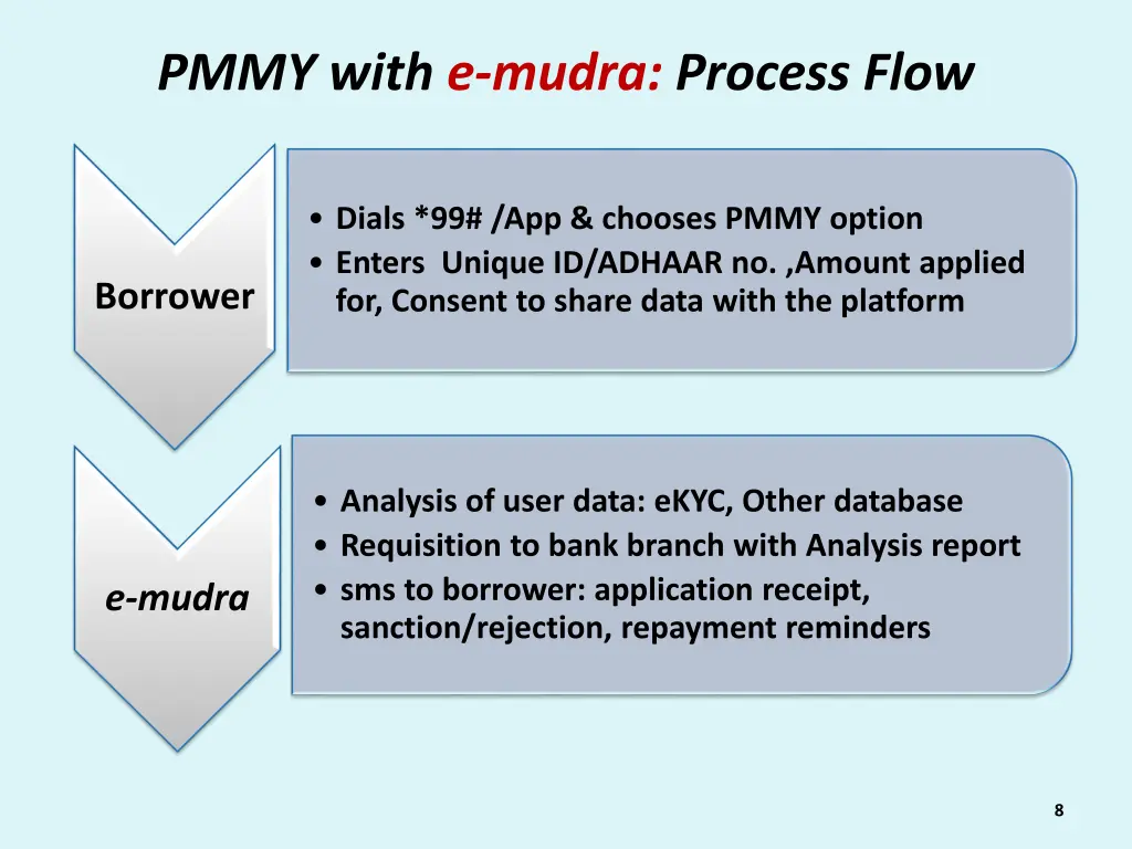 pmmy with e mudra process flow
