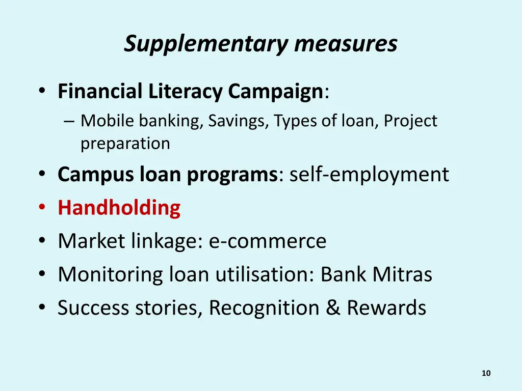 supplementary measures