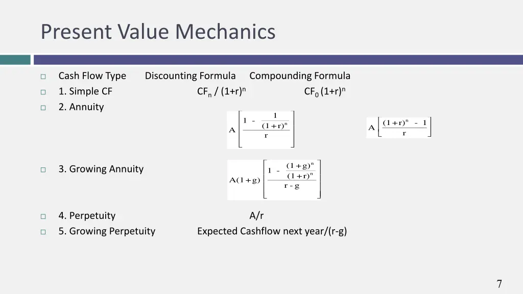 present value mechanics