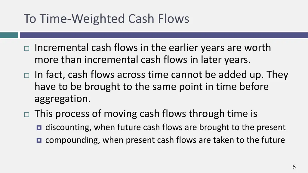 to time weighted cash flows