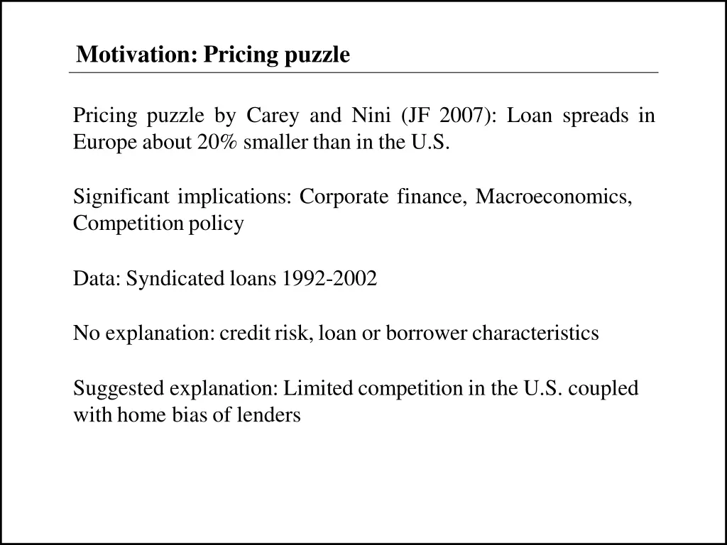 motivation pricing puzzle