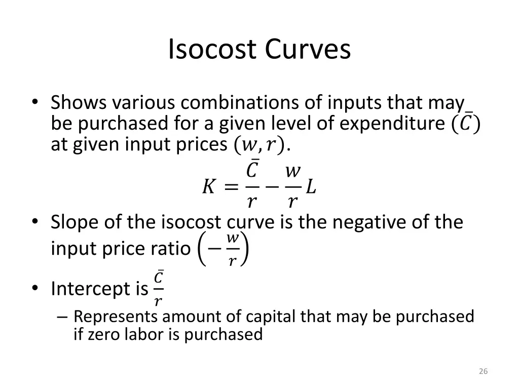 isocost curves
