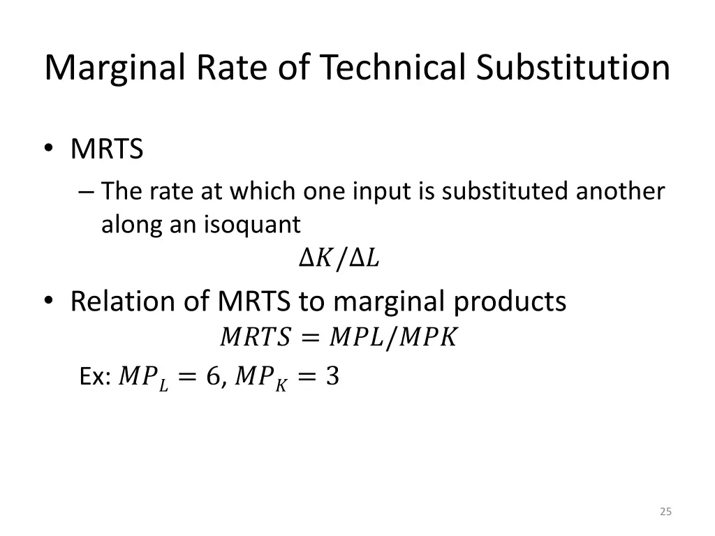 marginal rate of technical substitution