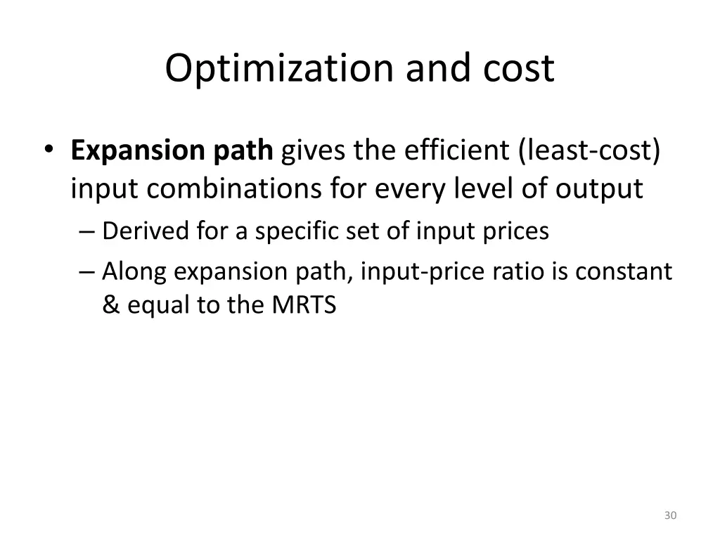 optimization and cost