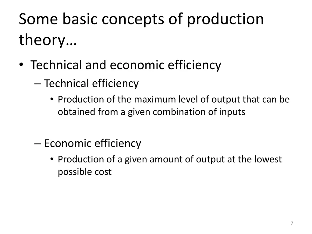 some basic concepts of production theory 2