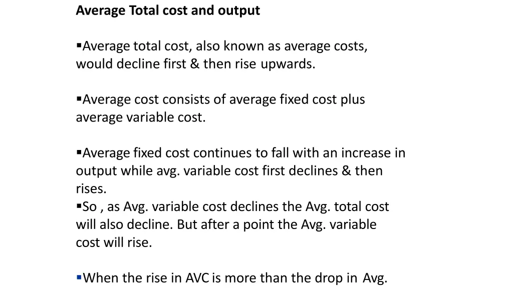 average total cost and output