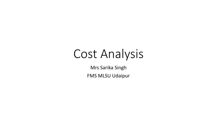 cost analysis