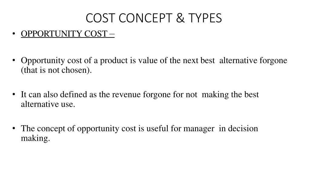 cost concept types