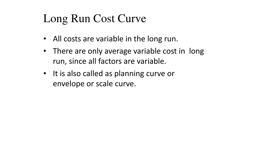 long run cost curve