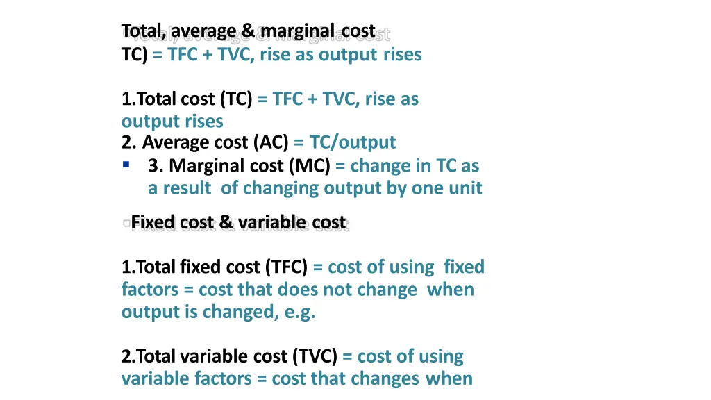 total average marginal cost tc tfc tvc rise