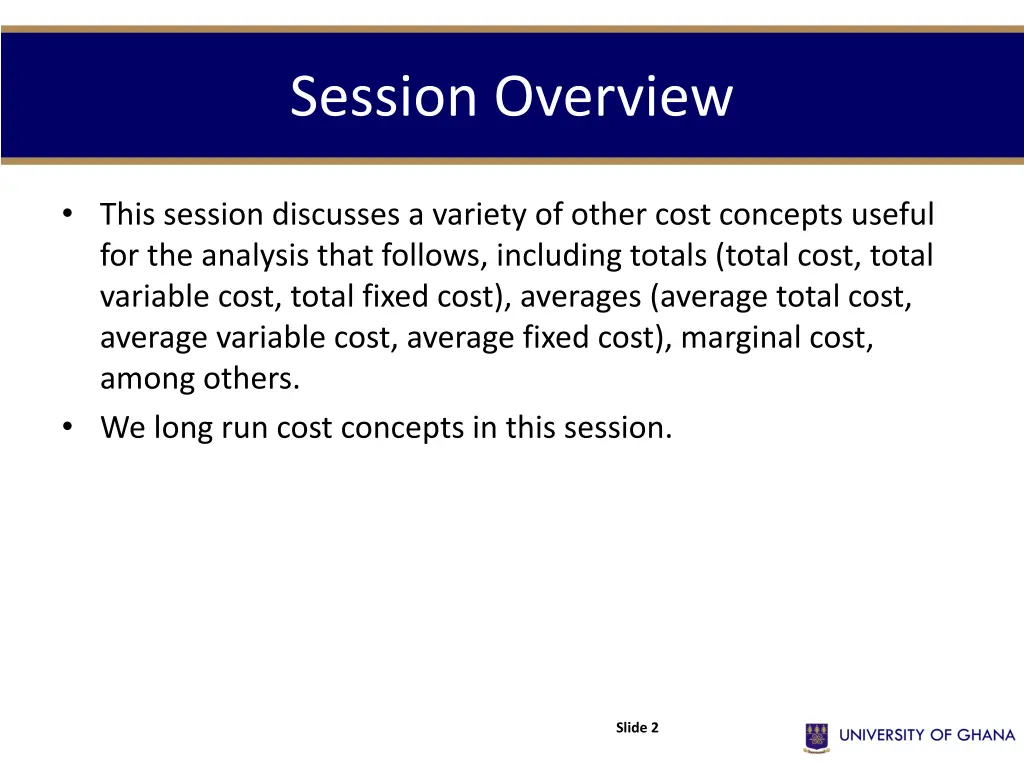 session overview