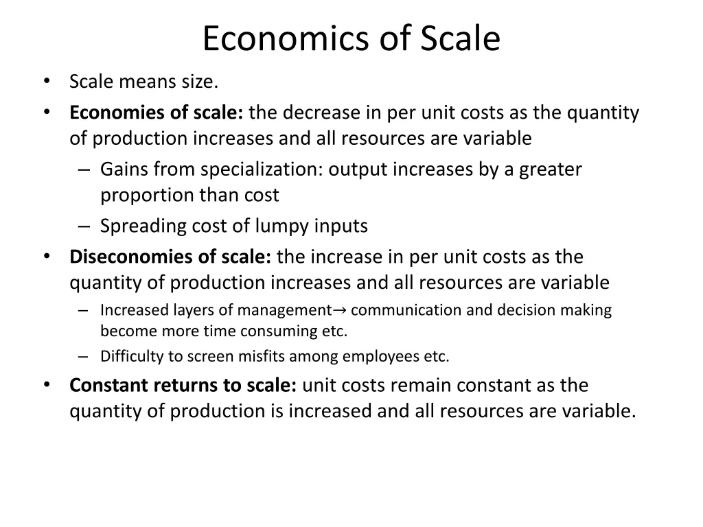 economics of scale
