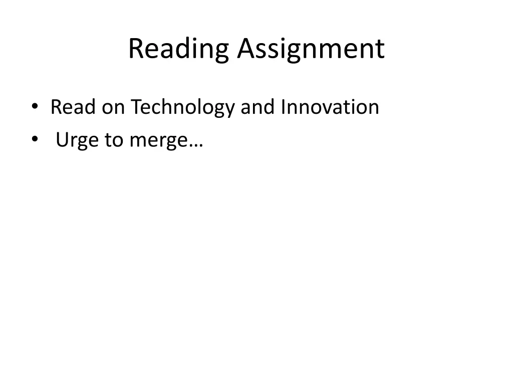reading assignment