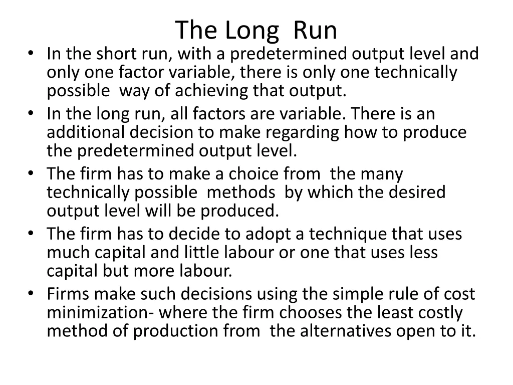 the long run