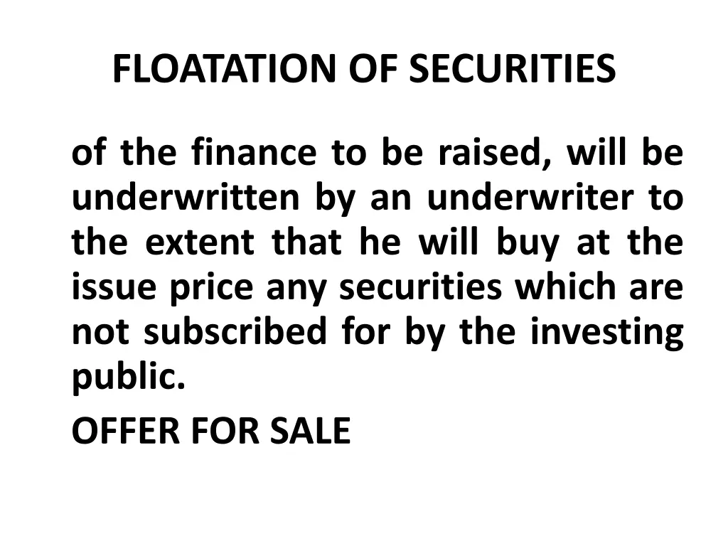 floatation of securities 32