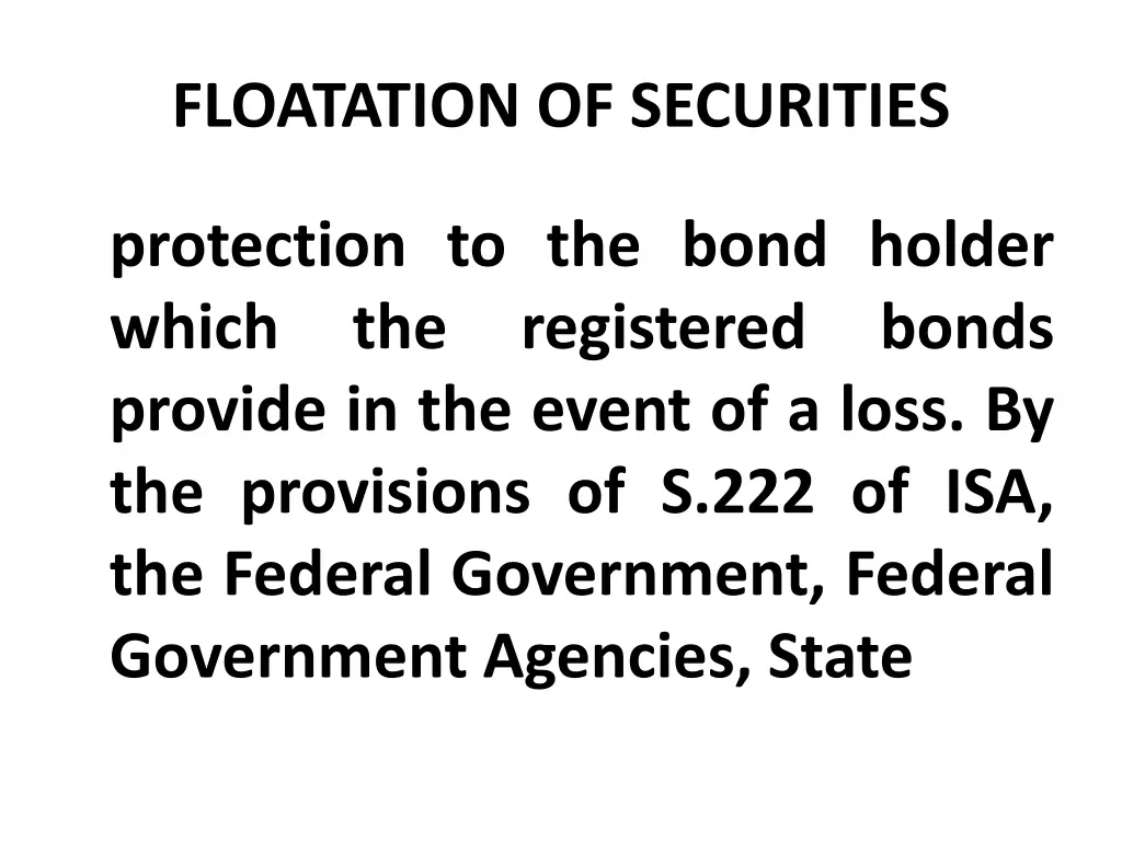 floatation of securities 9