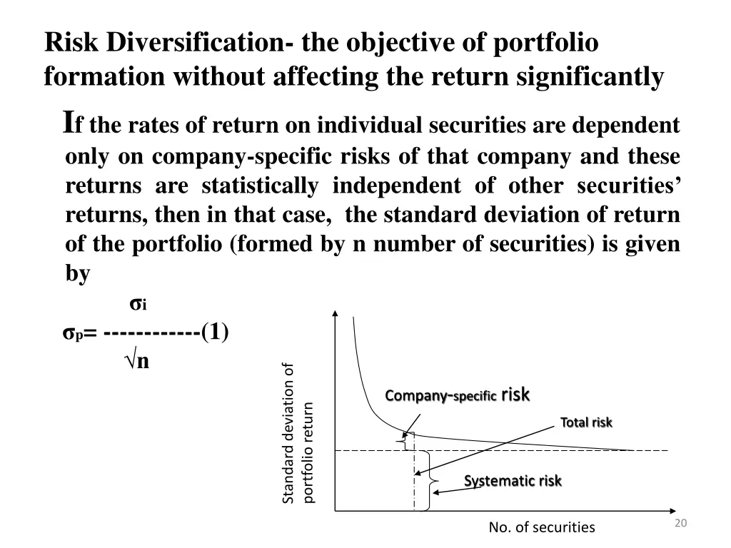 risk diversification the objective of portfolio