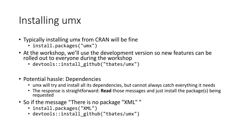 installing umx