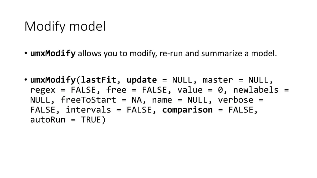 modify model