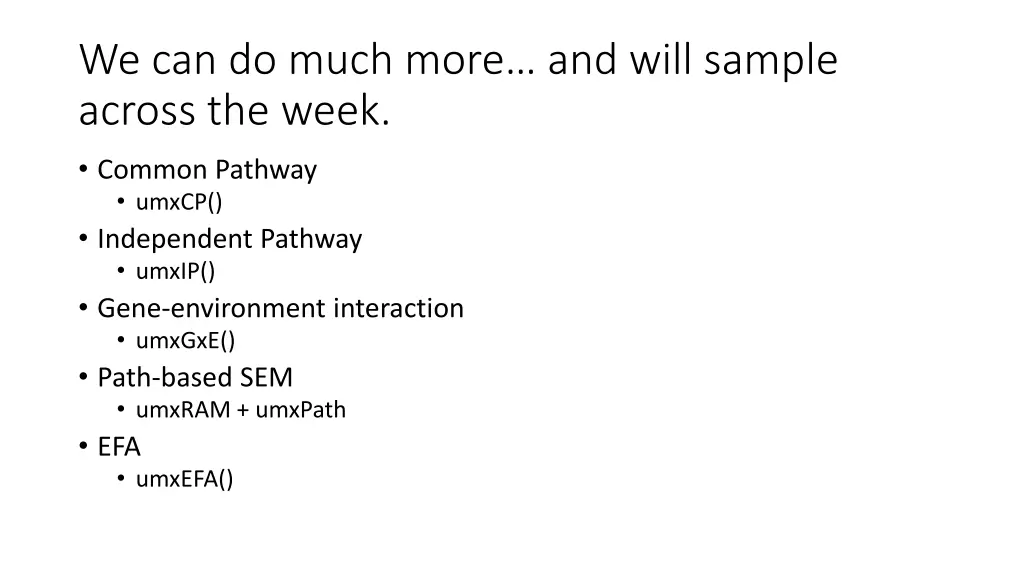 we can do much more and will sample across