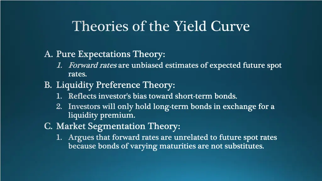 theories of the yield curve