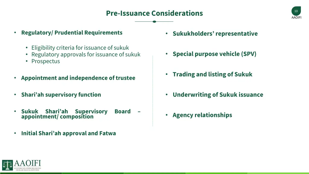 pre issuance considerations