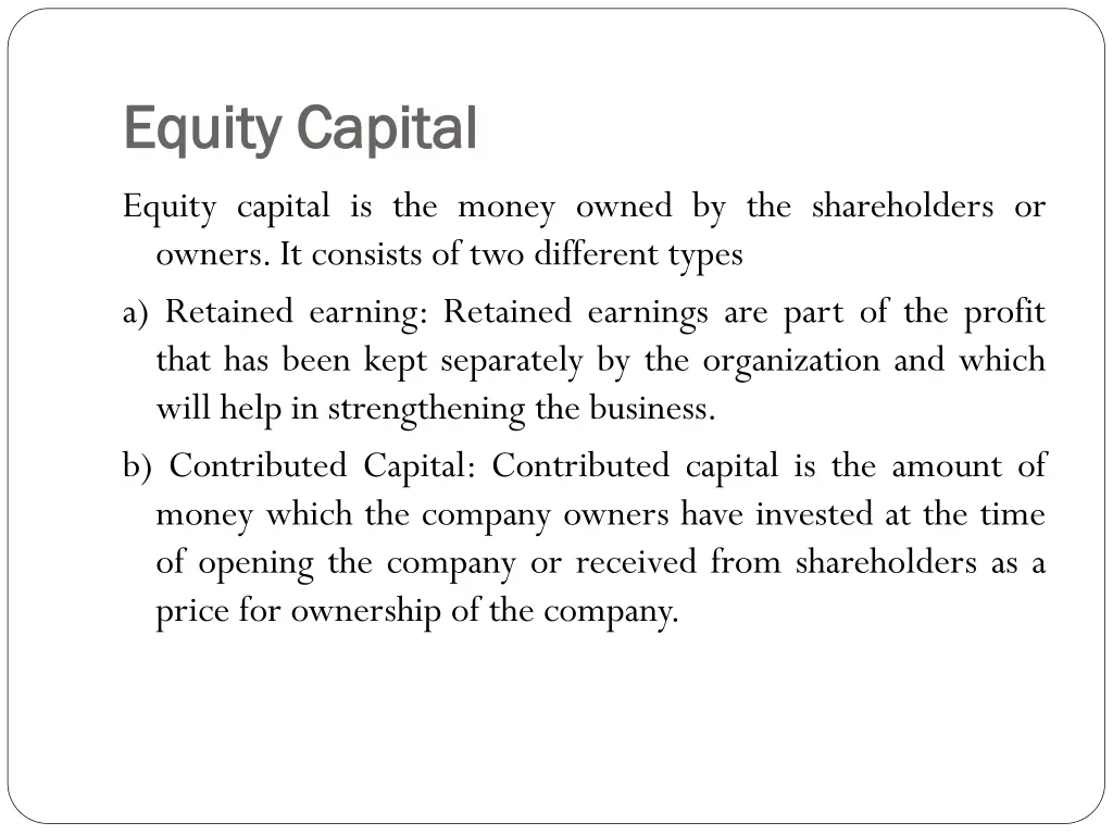 equity capital equity capital